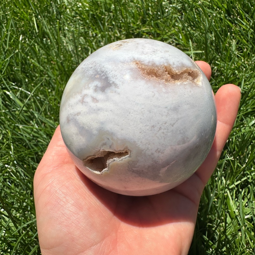 Natural Pink Amethyst Stone Sphere Decor